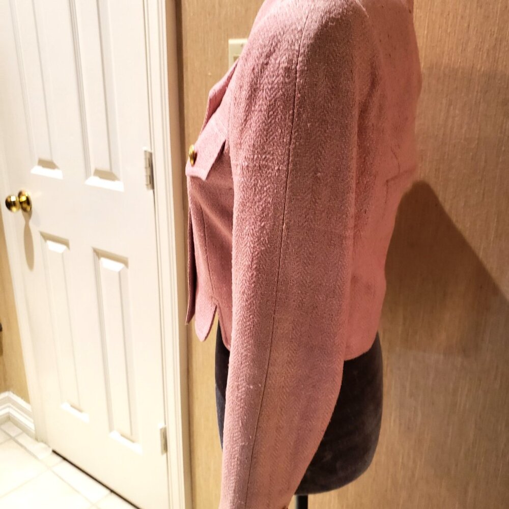 Vintage Pink Tweed Cropped Jacket by Carlisle - Picture 12 of 12